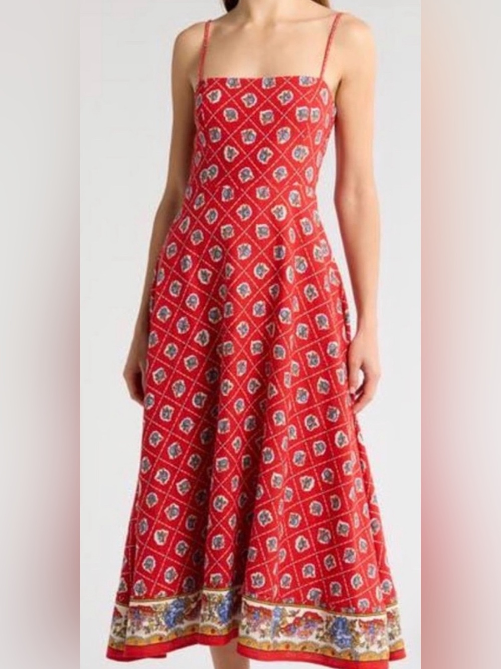 Wayf Printed Midi Dress
